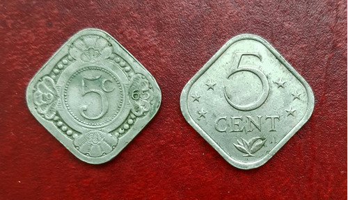 Monedas De 10 Centavos De Antillas Holandesas. 1965 Y 1975.