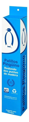 Mondadientes De Madera Pingüino Doble Punta 15 Cajas 250 Pzs