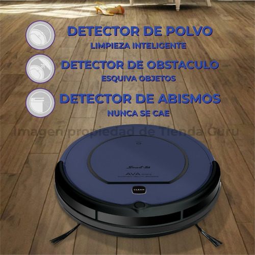 Imagen 3 de 6 de Aspiradora Robot Inteligente Smart-tek Ava Mini Blue