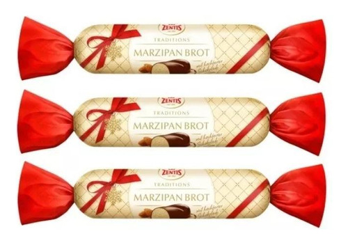 Kit 3 Barra Zentis Marzipan Com Cobertura De Chocolate 100g