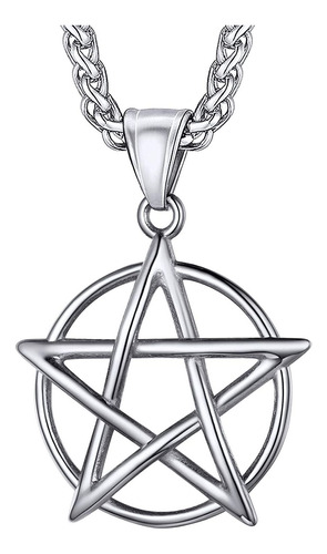 U7 Wiccan Necklace Pagan Pendant Men Women Stainless Steel/b