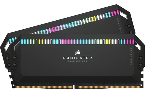 Memória RAM Dominator Platinum RGB color preto  64GB 2 Corsair CMT64GX5M2B6000C40