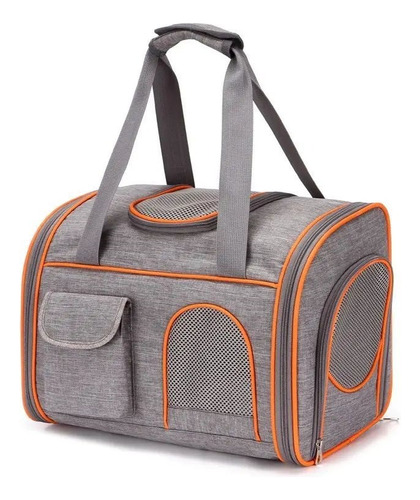 Bolso Plegable De Gran Capacidad Para Mascotas Gris Naranja