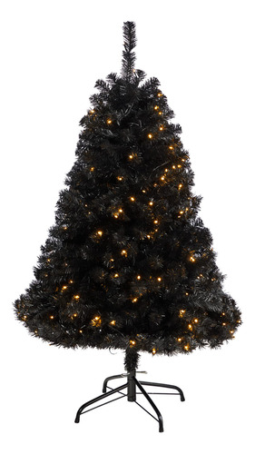 Arbol De Navidad Artificial Negro De 4 Pies Con 170 Luces Le