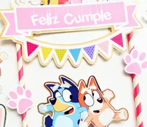 Comprar Decoración Bluey Torta Rosa, Topper Bluey Rosado