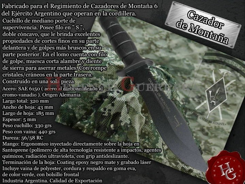 Imagen 2 de 7 de Cuchillo Yarara Cazador De Montaña Táctico Nuevo Diseño