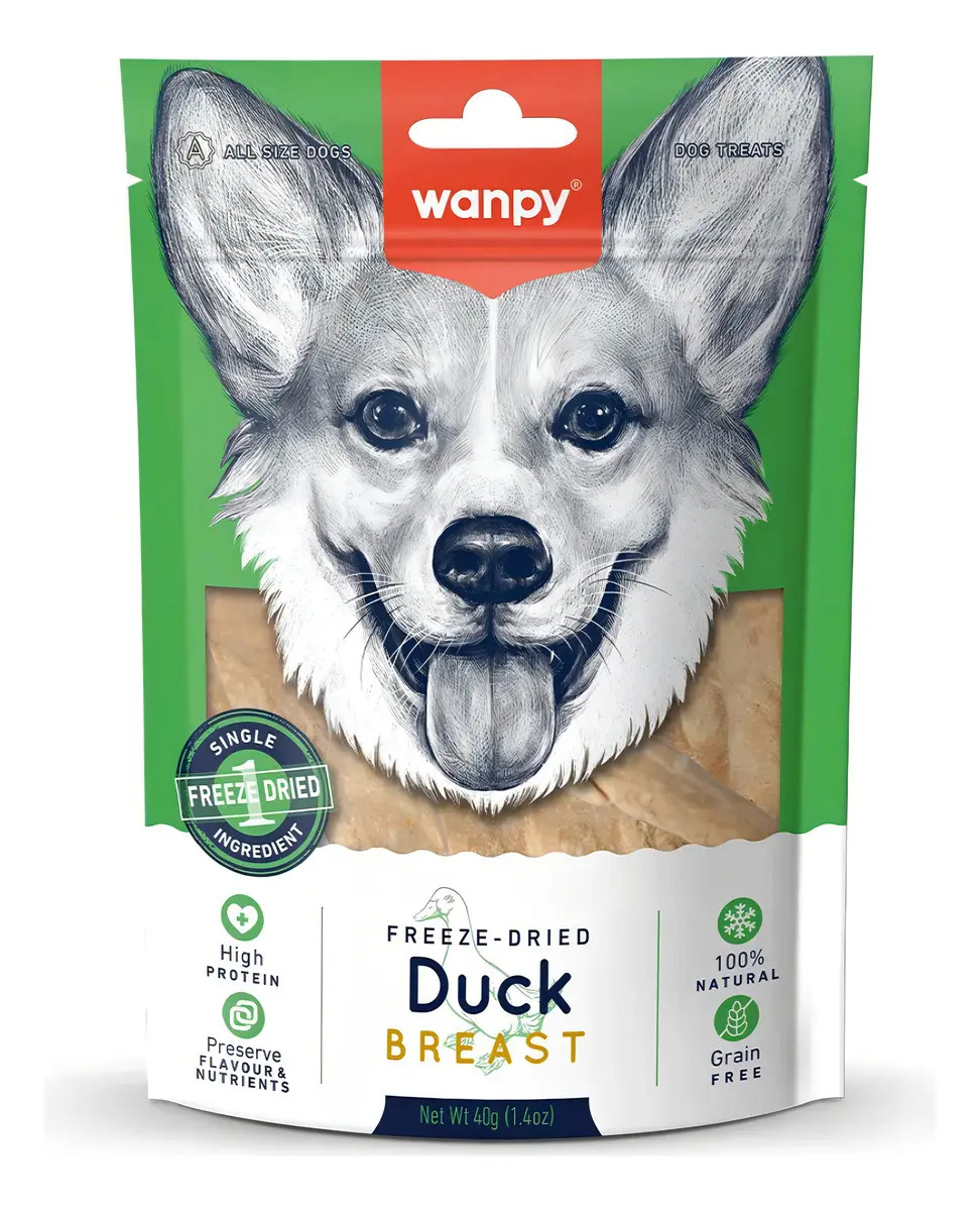 Petisco Para Cachorro Wanpy Freeze Dried Peito De Pato 40g