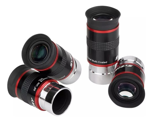Set: X4 Ocular 68 Fov Plossl Uwa 6/9/15/20mm 1.25 Telescopio