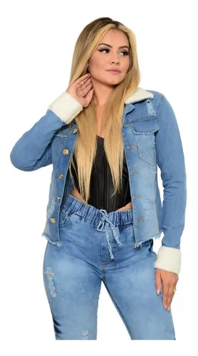 Jaqueta jeans store longa mercado livre