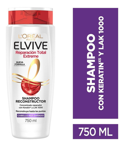 Shampoo Elvive Reparación Total Extreme Cabello Dañado 750ml