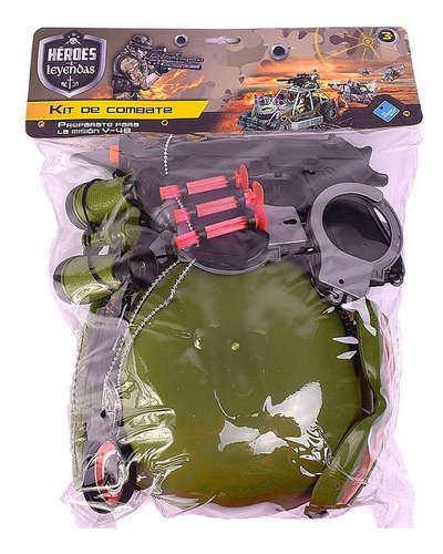 Kit De Armas Pistola Lanza Dardos Casco El Duende Azul Shp