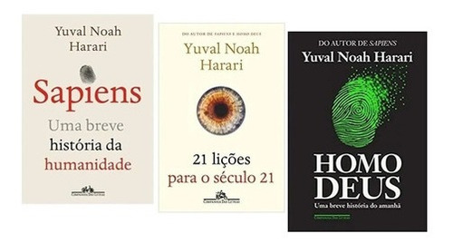 Box Livros Sapiens + Homo Deus + 21 Lições Para Século 21 de Yuval Noah Harari editora Companhia das Letras em português