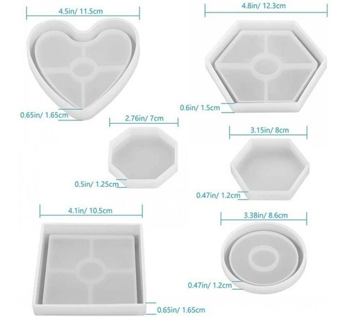Imagen 10 de 12 de Molde De Silicona Para Posavasos De Resina Epóxica, 6 Pzs.