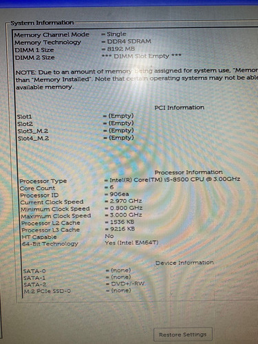 Cpu Computadora Dell Optiplex 3060 I5 8va 8gb Ram 256gb 8th (Reacondicionado)