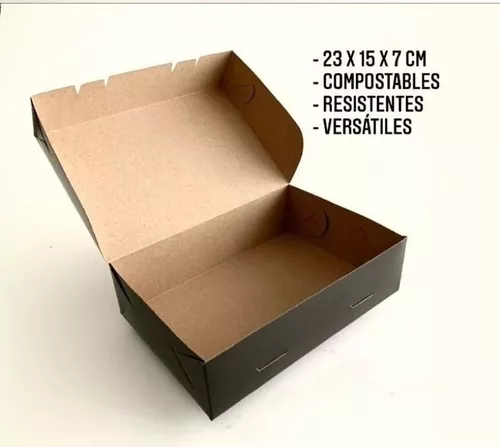 20 Cajas De Cartón Negra Para Pastas Multiuso 23x15x7