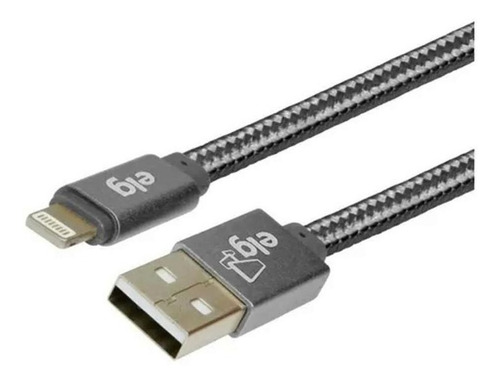 Imagem 2 de 3 de Cabo Lightning Flat Em Nylon Reforçado 1m Cinza L810by ELG