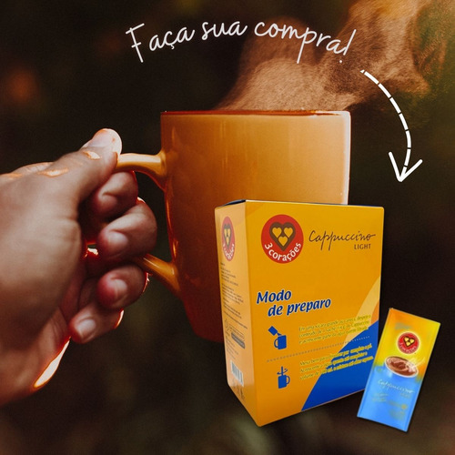 Kit Cappuccino Light Três Corações - 9 Caixas Com 10 Sachês