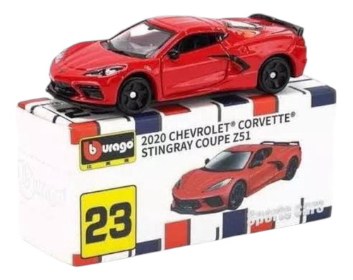Corvette Stingray Coupe Z51 Bburago Escala 1:64 De Coleccion Rojo