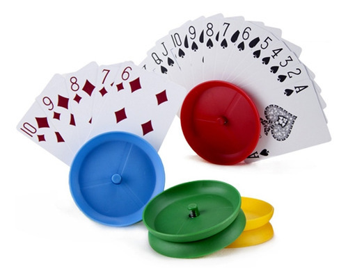 8 Sujetadores Cartas Redondo Plastico Poker Uno Canasta