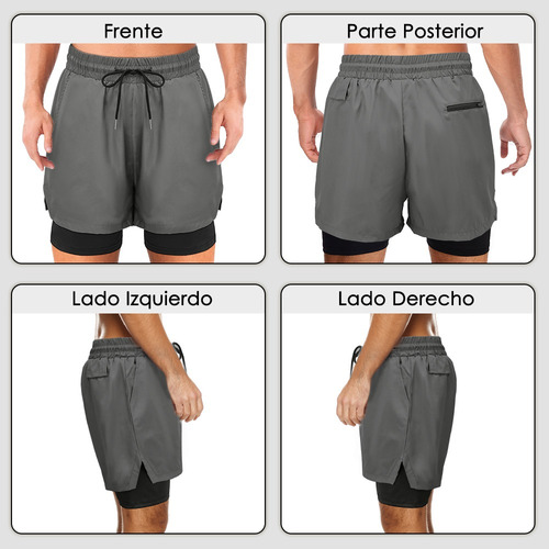 Short Lycra Deportiva Hombre Gym Con Forrado Secado Rápido