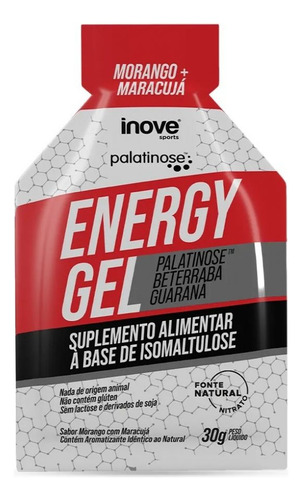 Energel Inove 30g - Palatinose - Sabor Morango + Maracujá Morango & Maracujá