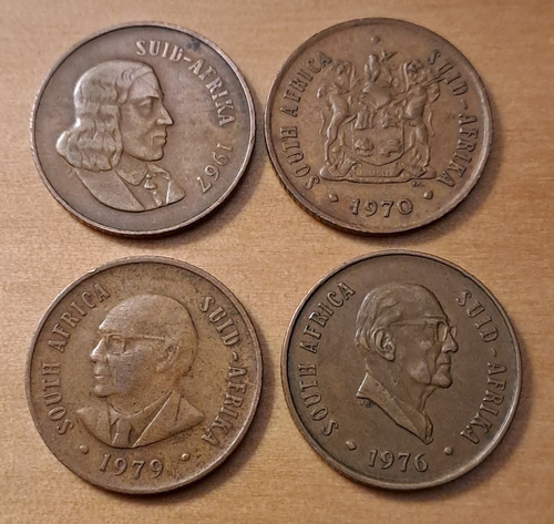 Sudáfrica Lote X 4 Monedas 2 Centavos Rand. 3 Conmemorativas