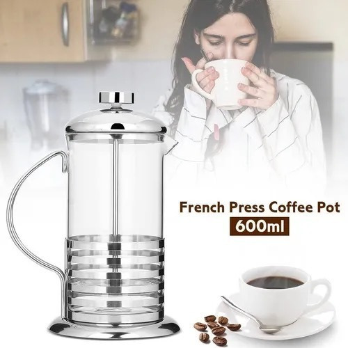 Cafetera Prensa Francesa De Émbolo Acero Inoxidable 600 Ml