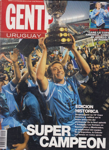 Futbol Uruguay Campeon America 2011 Revista Gente Tapa Notas