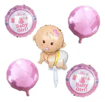 Comprar Globos Baby Shower Niña Decoración Kit De 5 Globos Baby Girl