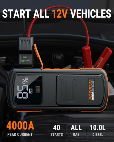 P-one Max Jump Starter, Caja De Salto Portátil De 4000 A Par