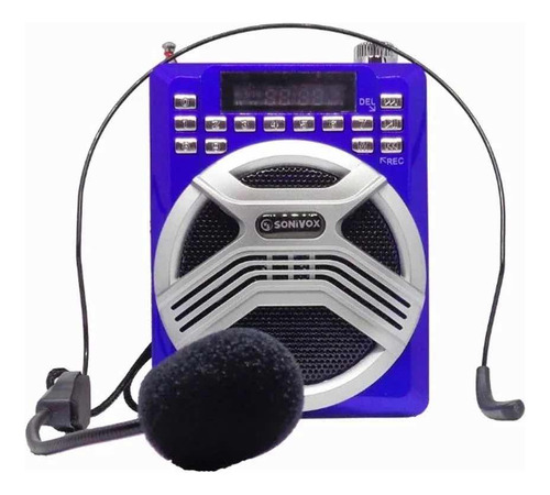 Parlante Perifoneo Megafono Altavoz Radio Fm Usb Diadema