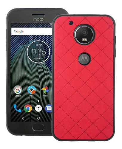 Funda Para Celular Motorola Moto 5g Plus | Rojo / Goma Su...
