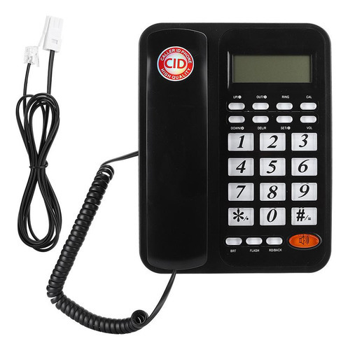 Telefono Fijo Escritorio Alambrico Pantalla Lcd Kx-t8003cid Color Negro