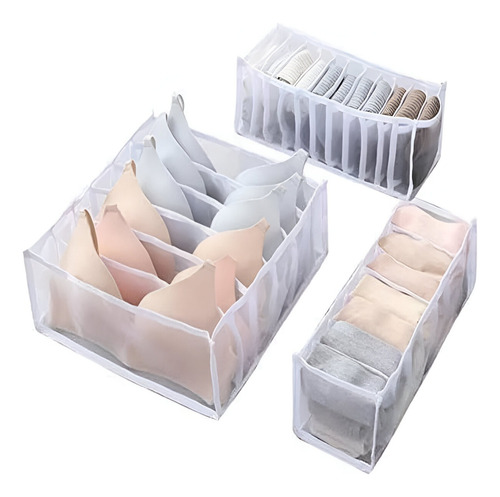 Set De 3 Organizadores De Ropa Interior Plegable Con Borde