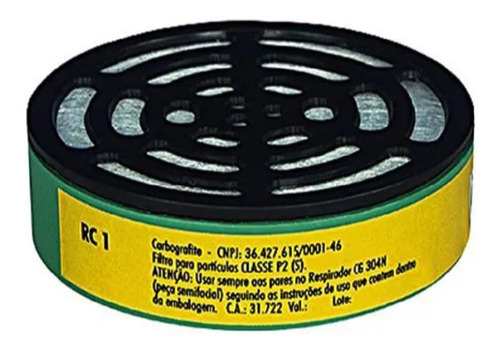Filtro Rc 1 Para Mascara Respiratória Cg 304 N Com 02 Caixa