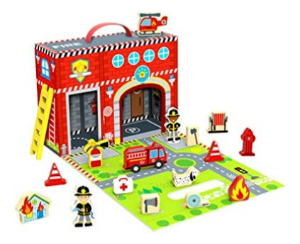 Tooky Toy Set Bomberos En Valija C/acc Int Tkt013 Mazel