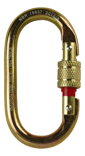 20x Mosquetão Aço Oval Rosca Dourado 25kn Ce En For Rope