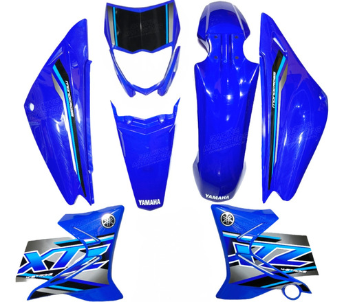 Kit Plástico Yamaha Xtz 125 Azul Modelo 2018 Tipo Original 