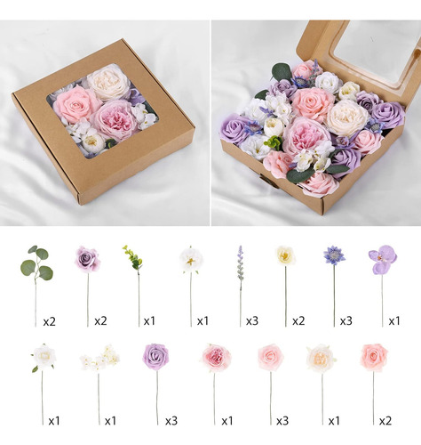 Caja Combinada De Flores Artificiales Para El Día De San Val