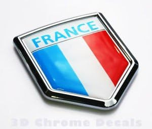 Emblema De La Bandera De Francia, Cromado, Calcomanía France