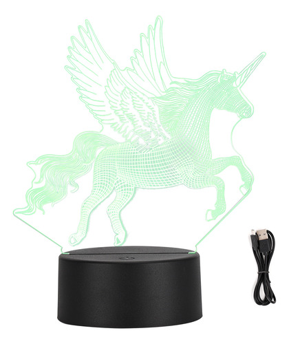 Regalo De Mesa Táctil Led Usb Tipo 3d Unicorn Night