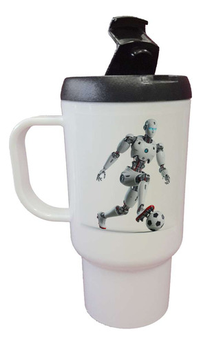 Jarro Termico Robot Jugando Al Futbol Pelota Deporte M1
