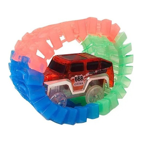 Imagen 3 de 6 de Pista Flexible 56 Piezas Variety Tracks Auto Luminoso Edu Color Multicolor