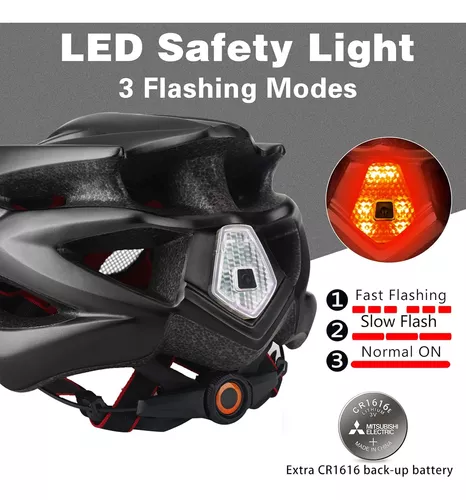 Shinmax Casco Bicicleta Adulto con Luz LED Casco de Bicicleta con