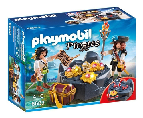 Playmobil Piratas / Escondite Del Tesoro Pirata Playset 6683