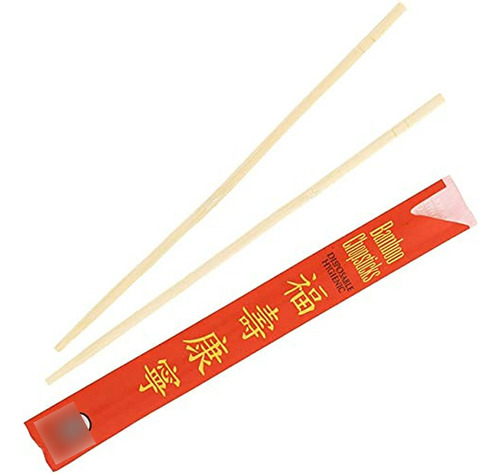 Palillos De Bambú Desechables Premium Enfundados Y Separados