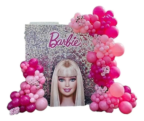Ambientación Barbie Alquiler Shimmer Wall Panel Globos 
