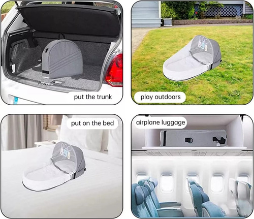 Cuna Plegable Con Mosquitera Para Bebé Recién Nacido
