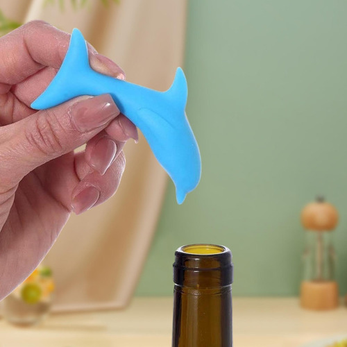 Tapón De Vino De Silicona Con Forma De , Tapón De Azul
