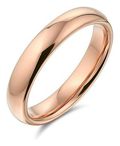 Anillo De Boda De Titanio De 4 Mm Chapado En Oro Rosa Negro